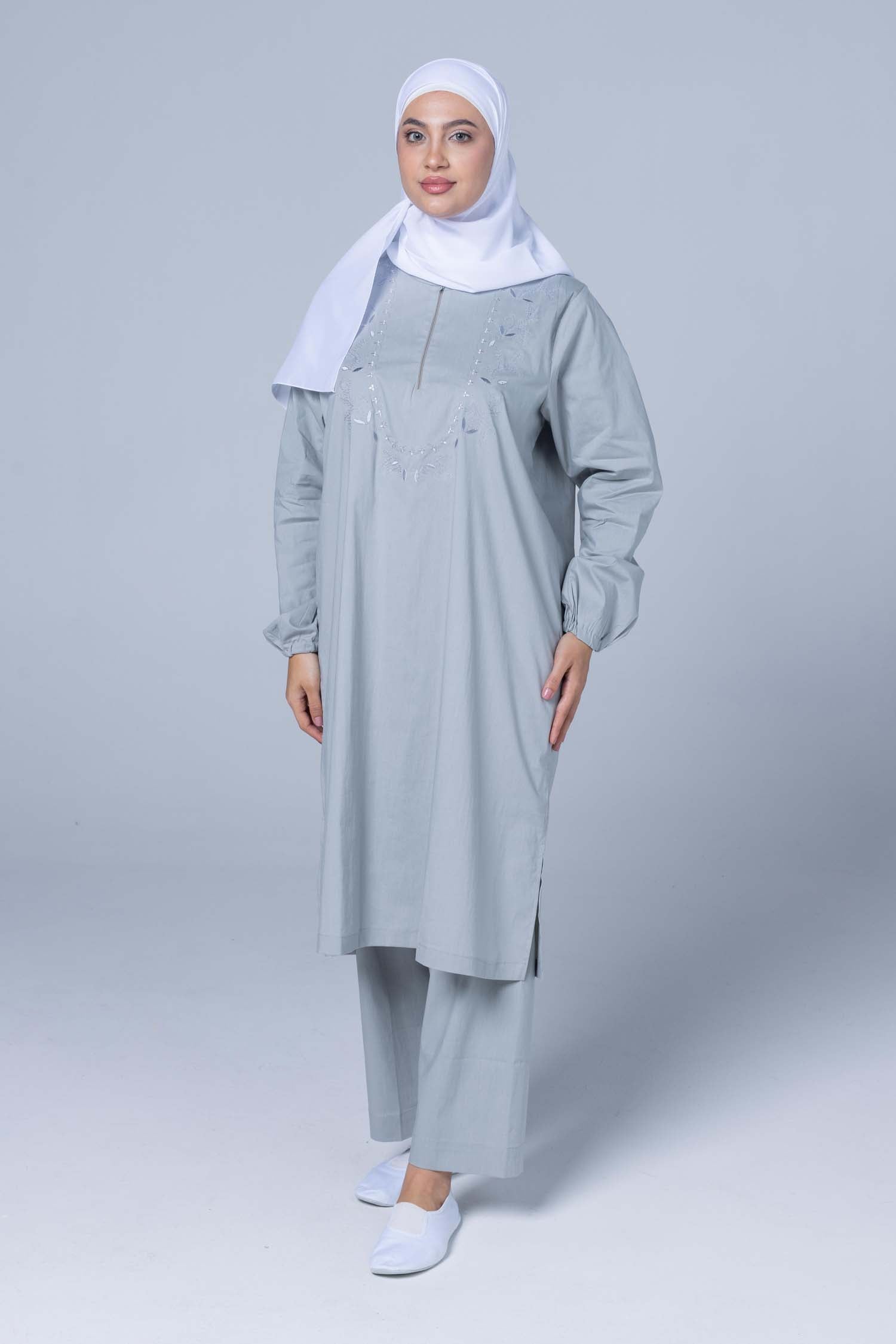 Comfort Ihram 2 pc Set Poplin 100 % Cotton Light Grey