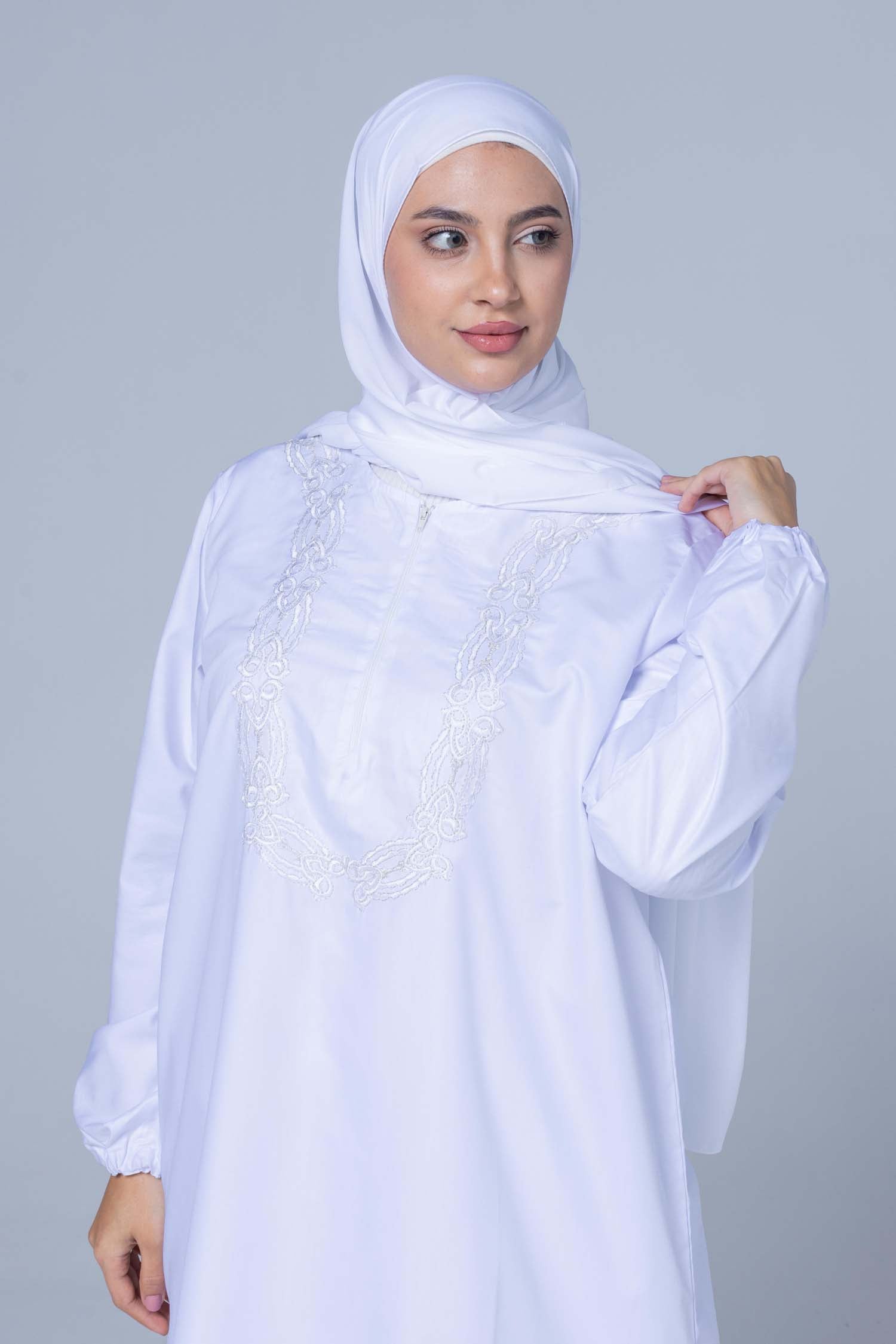 Premium Ihram 2 pc Set Silky Soft Polyester- Pure White