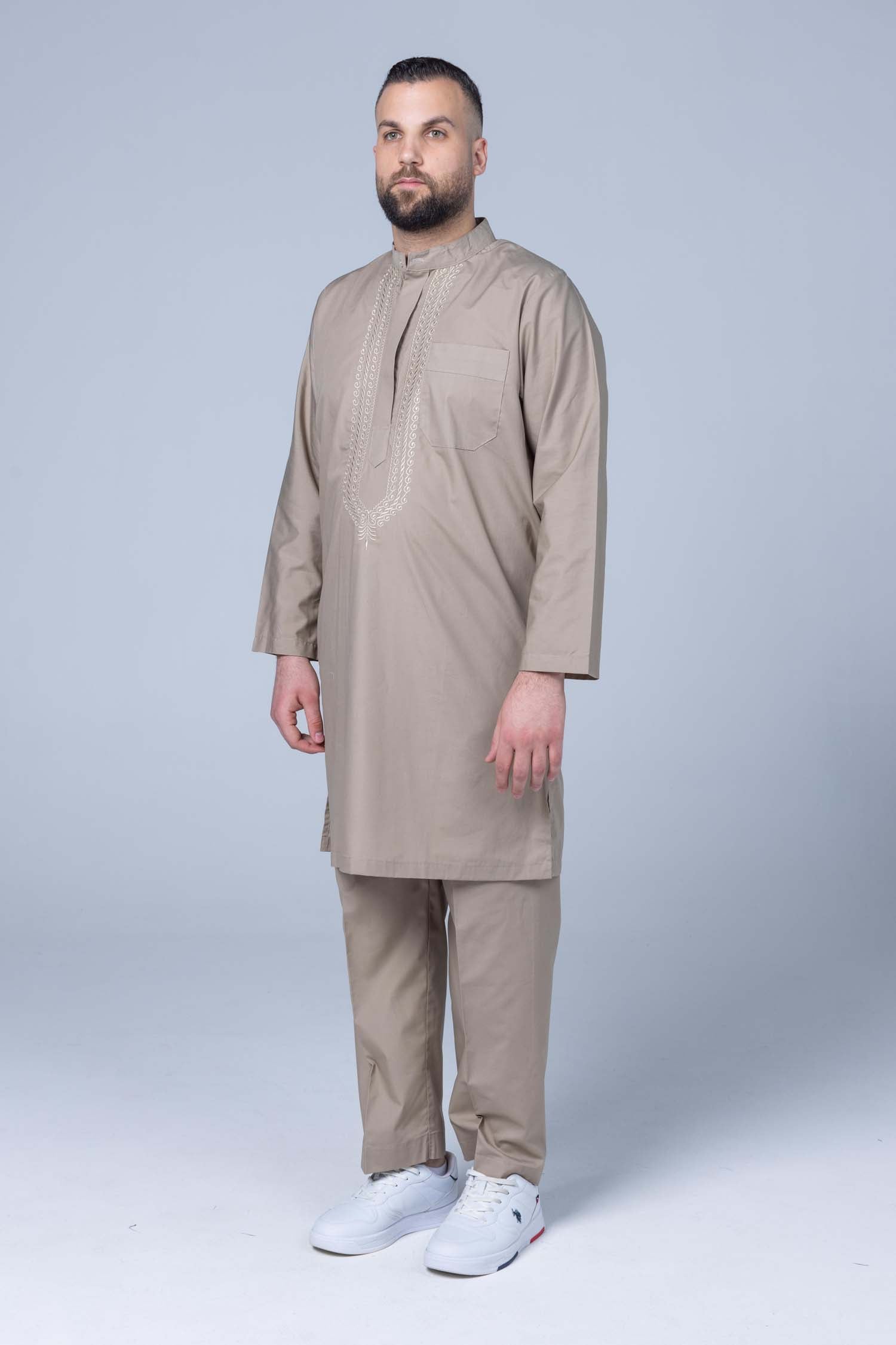 Premium Ihram Men 2 pc Set Poplin 100% Cotton -Beige