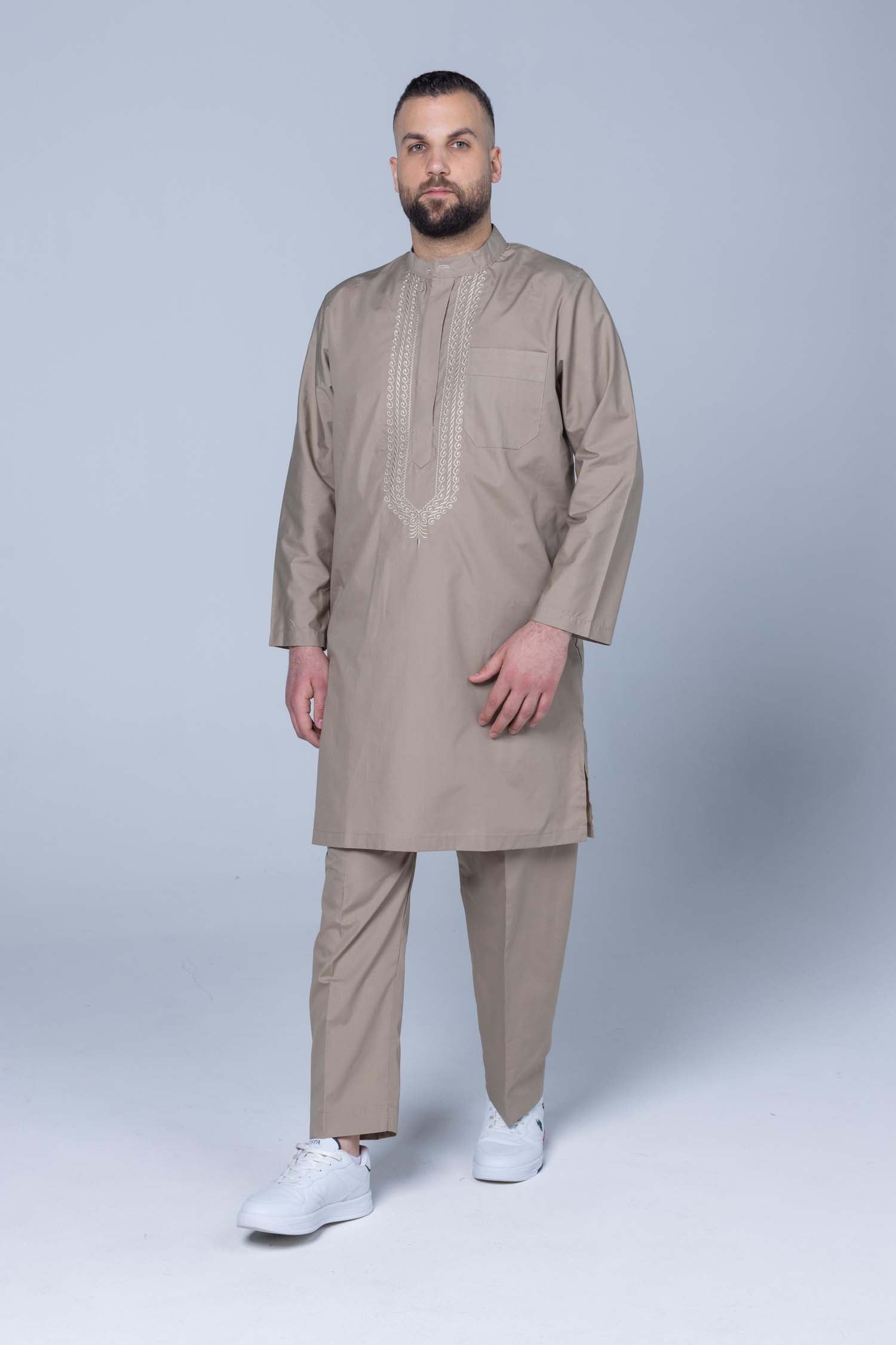 Premium Ihram Men 2 pc Set Poplin 100% Cotton -Beige
