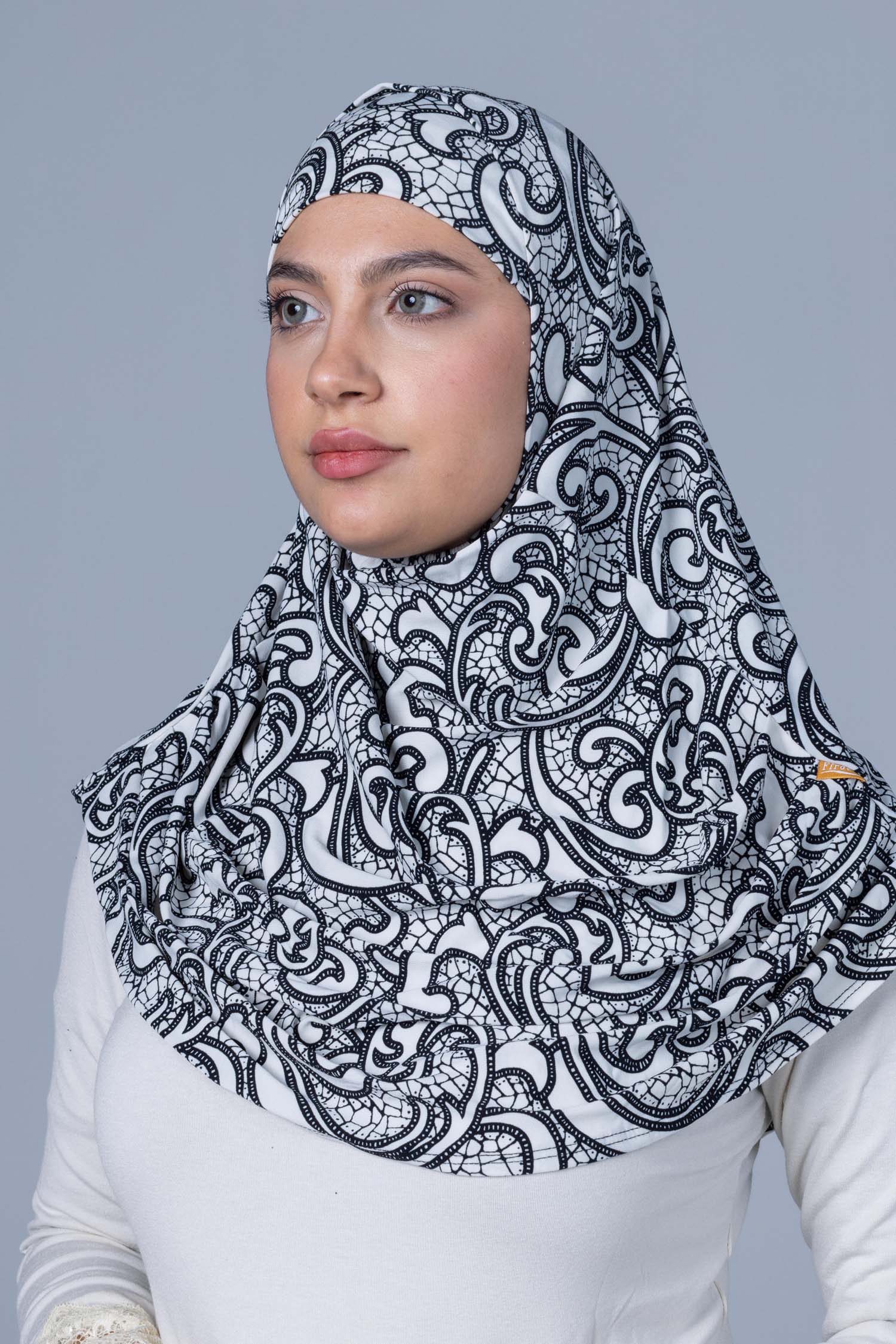 Premium Lycra Hijab 2 pc with soft Pleated draping