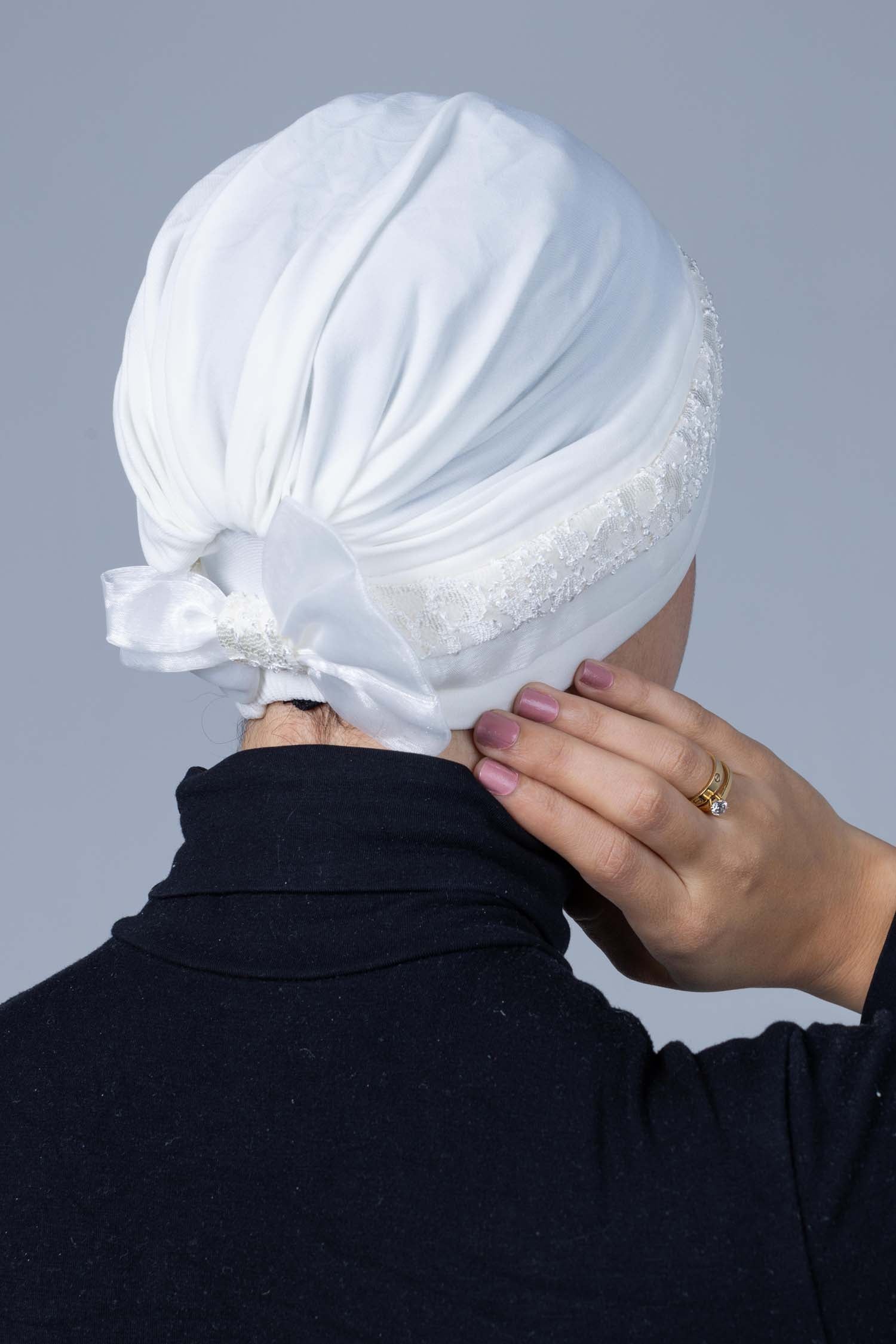 Lycra Bonnet with Organza Detail
