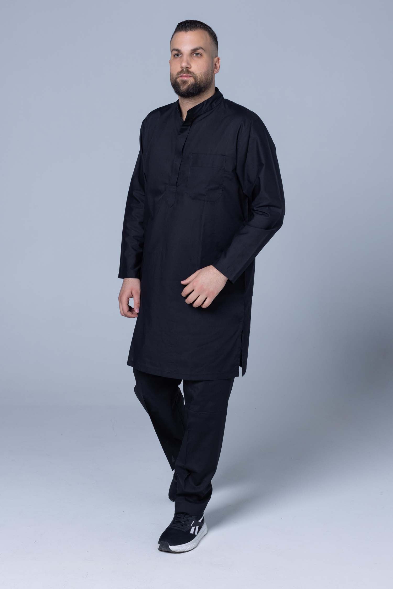 Comfort Ihram Men 2 pc Set Poplin 100% Cotton -Black