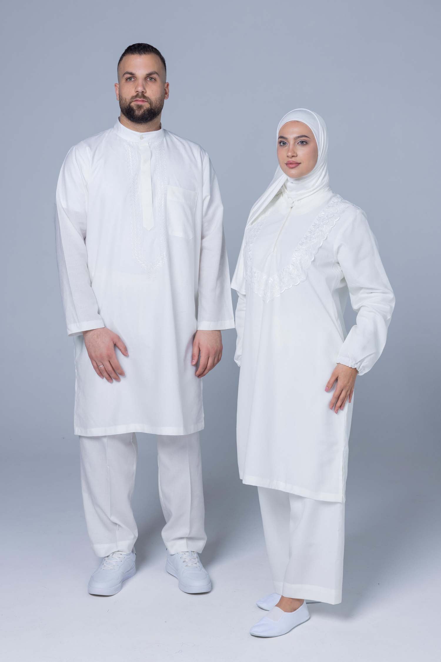 Men’s Ihram 2-Piece – Soft Cotton with Light Texture – Natural Off White