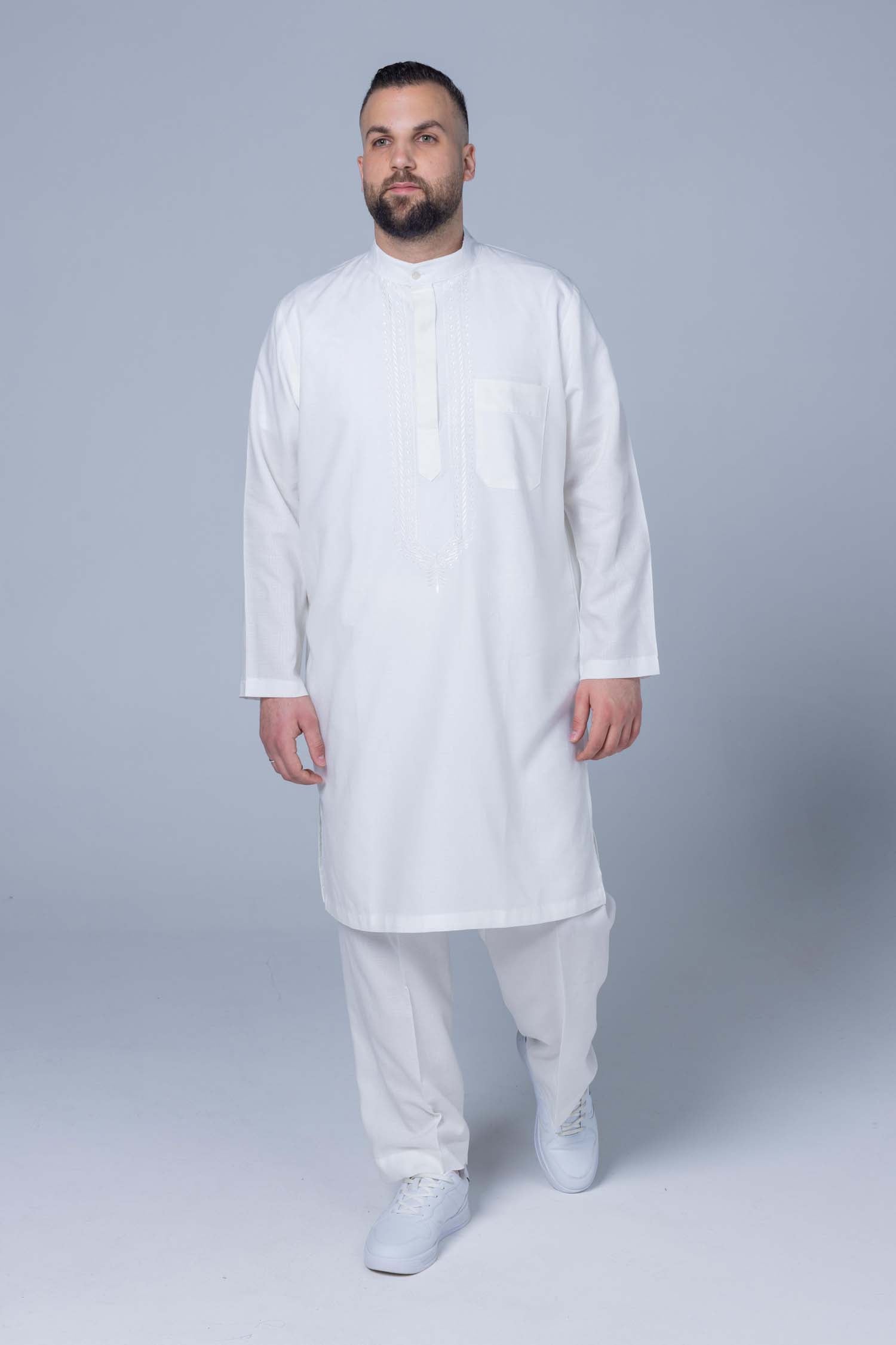 Men’s Ihram 2-Piece – Soft Cotton with Light Texture – Natural Off White