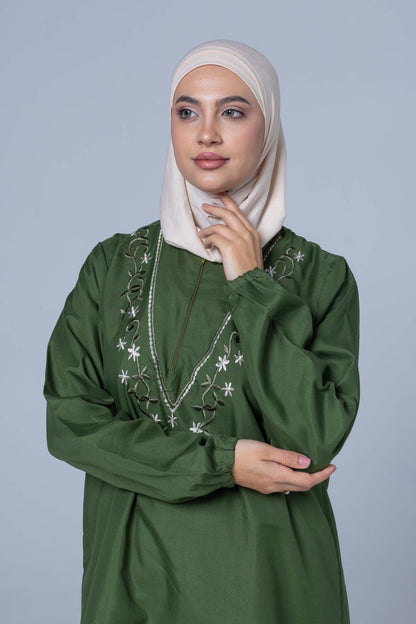 Comfort Ihram 2 pc Set  Poplin 100 % Cotton Olive Green