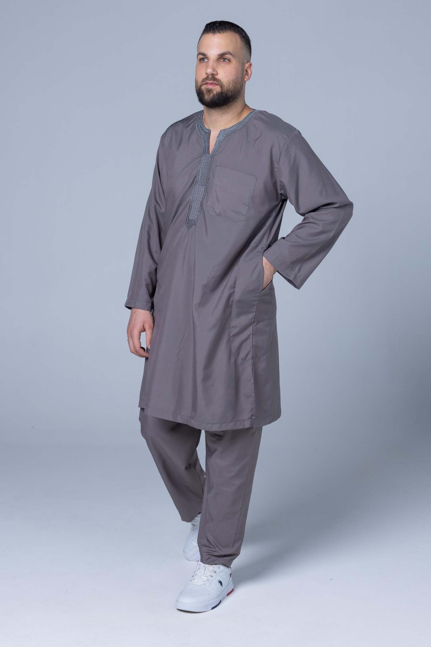 Comfort Ihram Men 2 pc Set soft Polyester Dark Grey