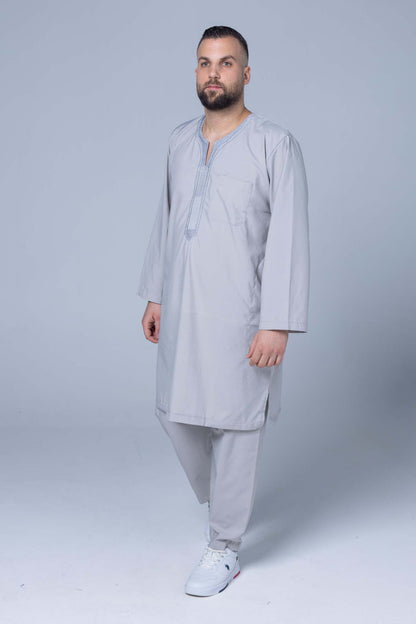 Comfort Ihram Men 2 pc Set soft Polyester Light Grey