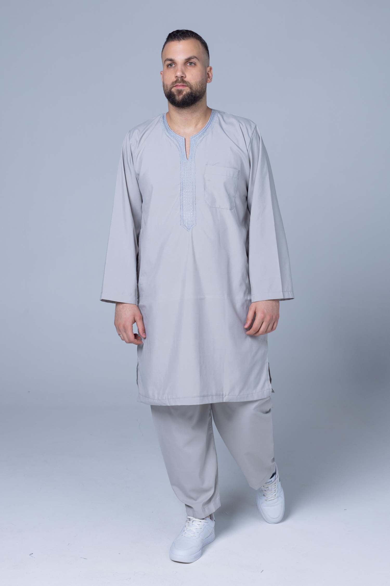 Comfort Ihram Men 2 pc Set soft Polyester Light Grey