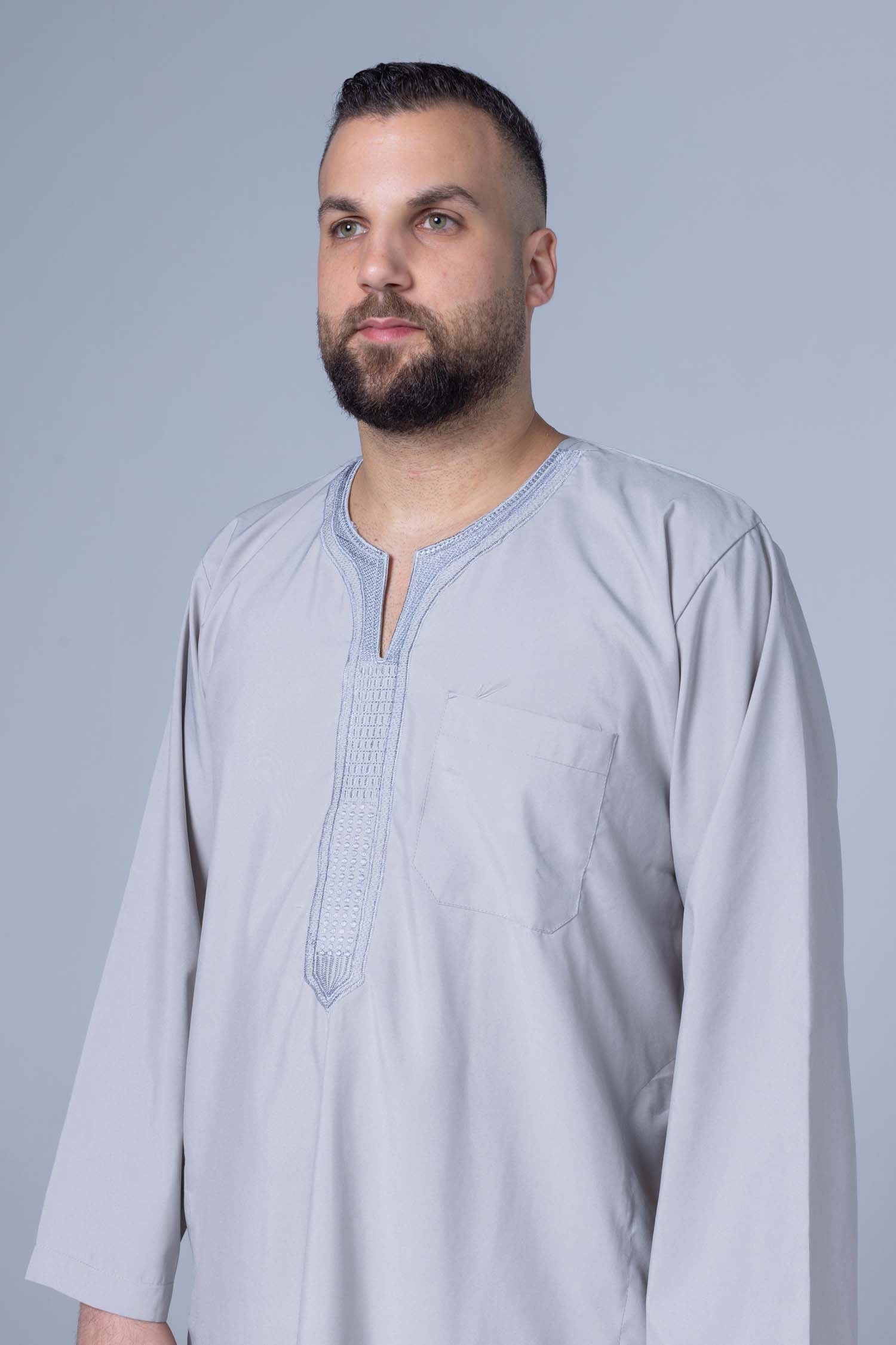 Comfort Ihram Men 2 pc Set soft Polyester Light Grey
