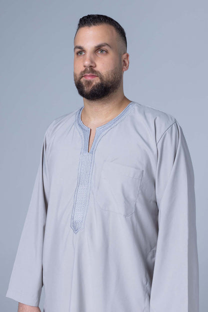 Comfort Ihram Men 2 pc Set soft Polyester Light Grey