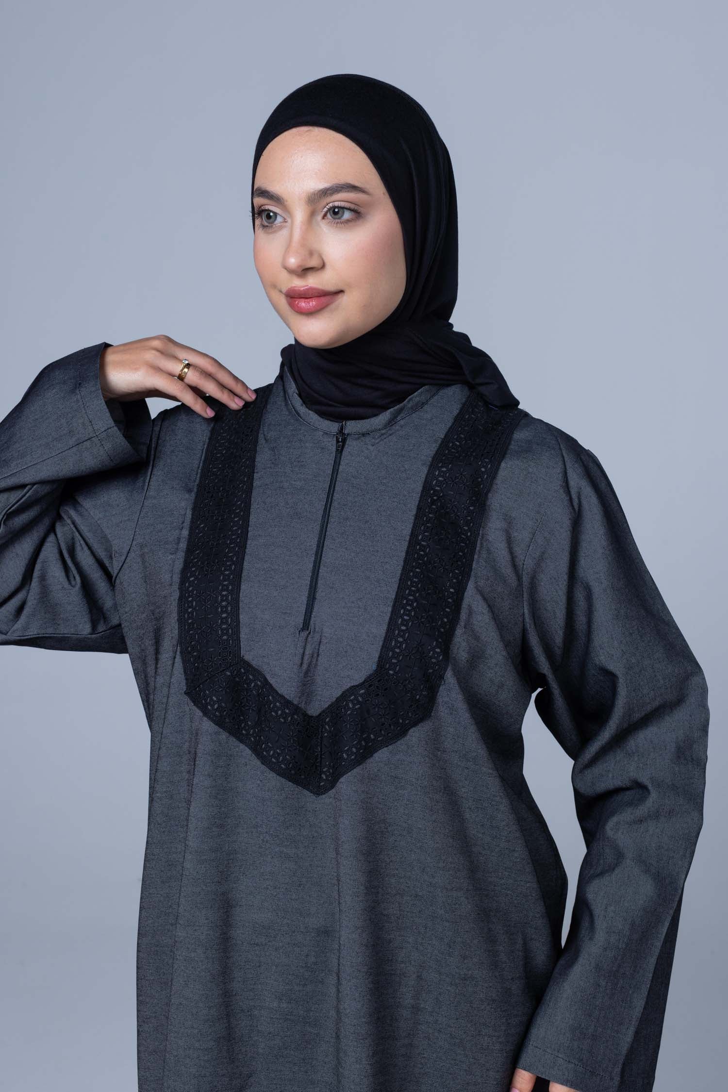 Comfort Ihram 2 pc Set 100% Cotton Denim Effect Dark Grey