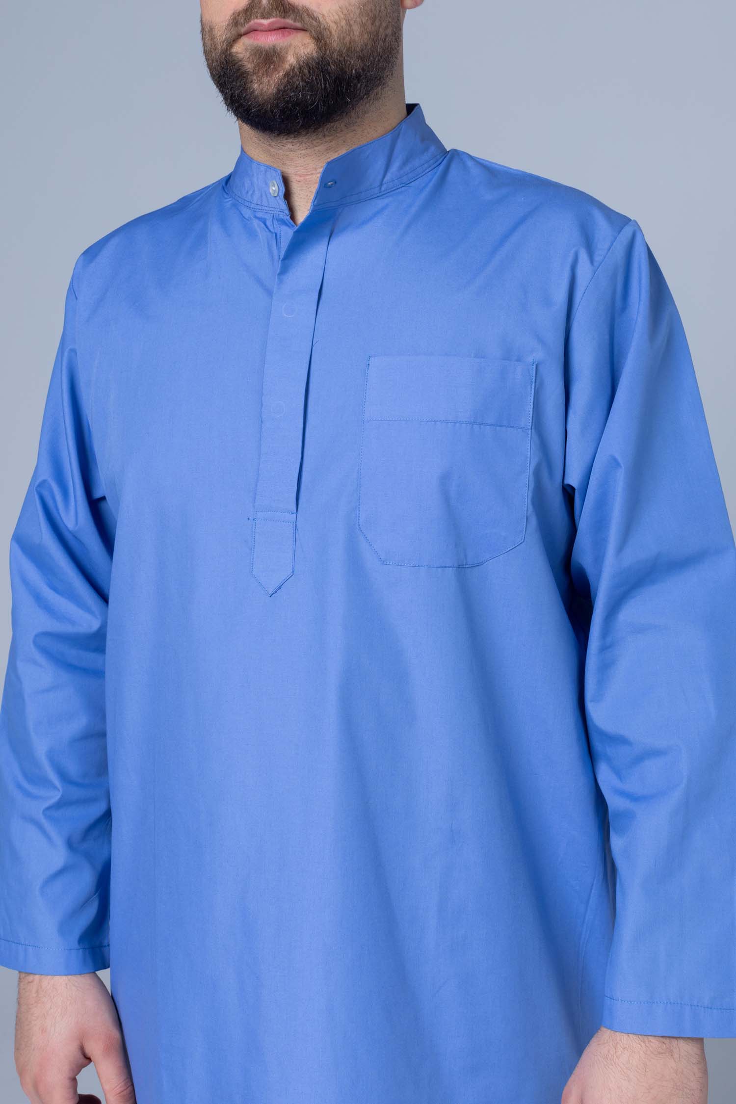 Comfort Ihram Men 2 pc Set Poplin 100% Cotton -Blue
