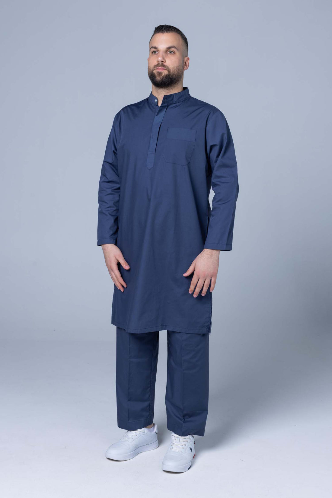 Comfort Ihram Men 2 pc Set Poplin 100% Cotton -Navy Blue