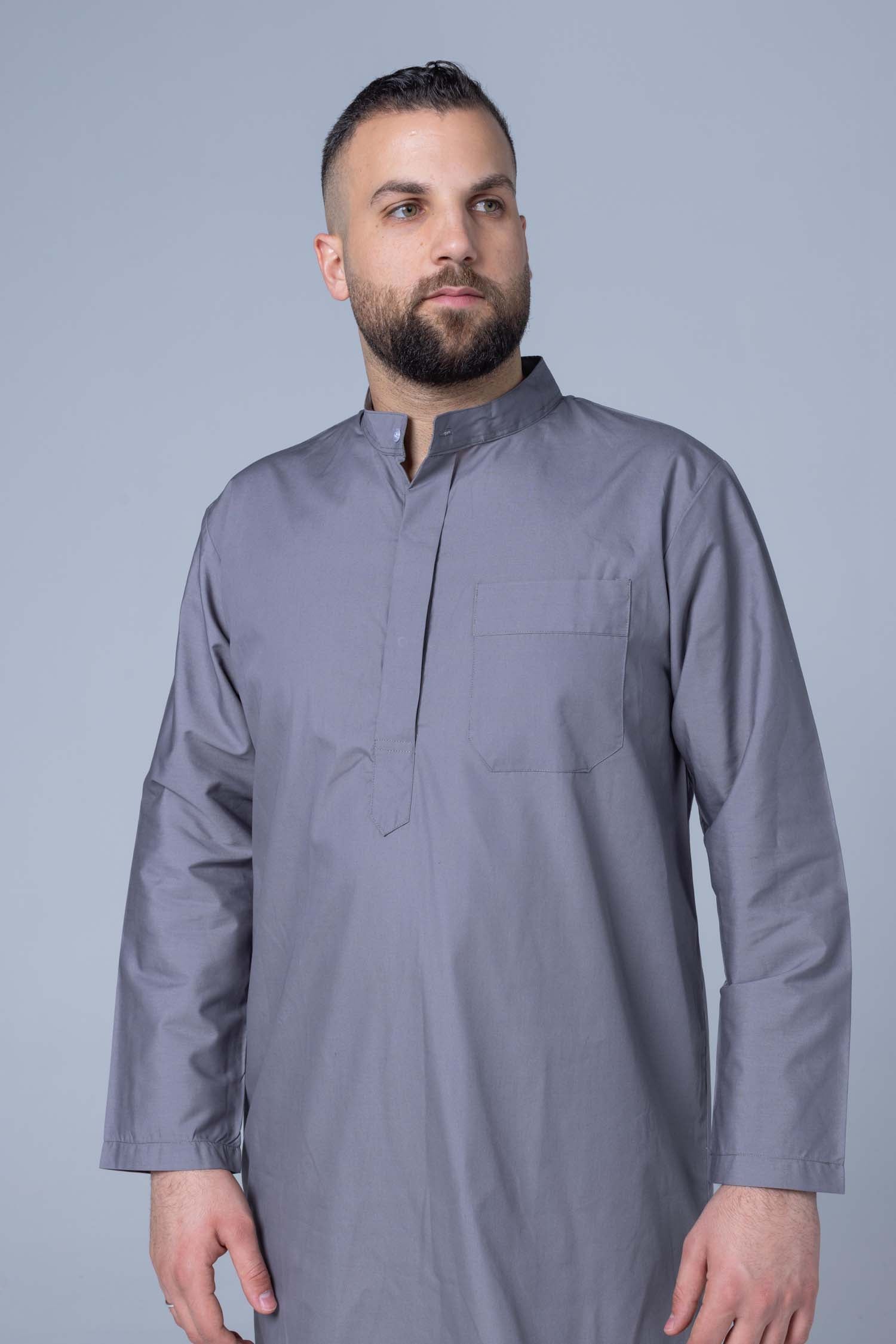 Comfort Ihram Men 2 pc Set Poplin 100% Cotton -Grey