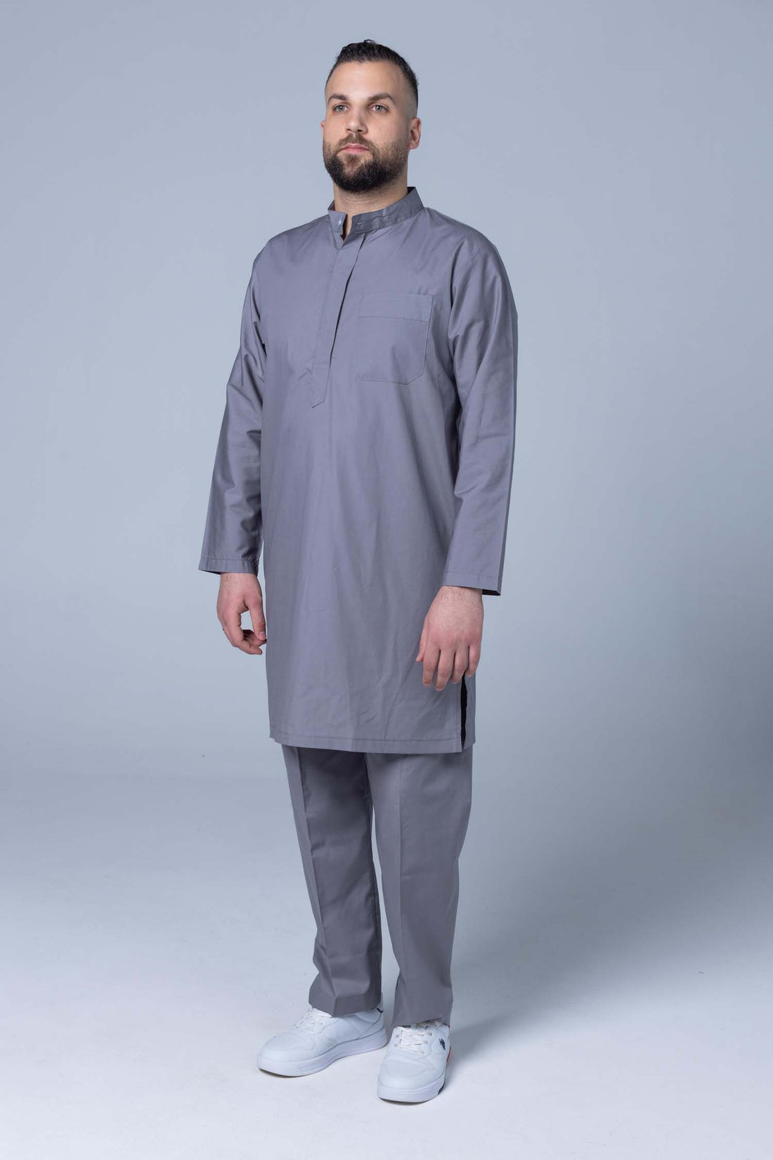 Comfort Ihram Men 2 pc Set Poplin 100% Cotton -Grey
