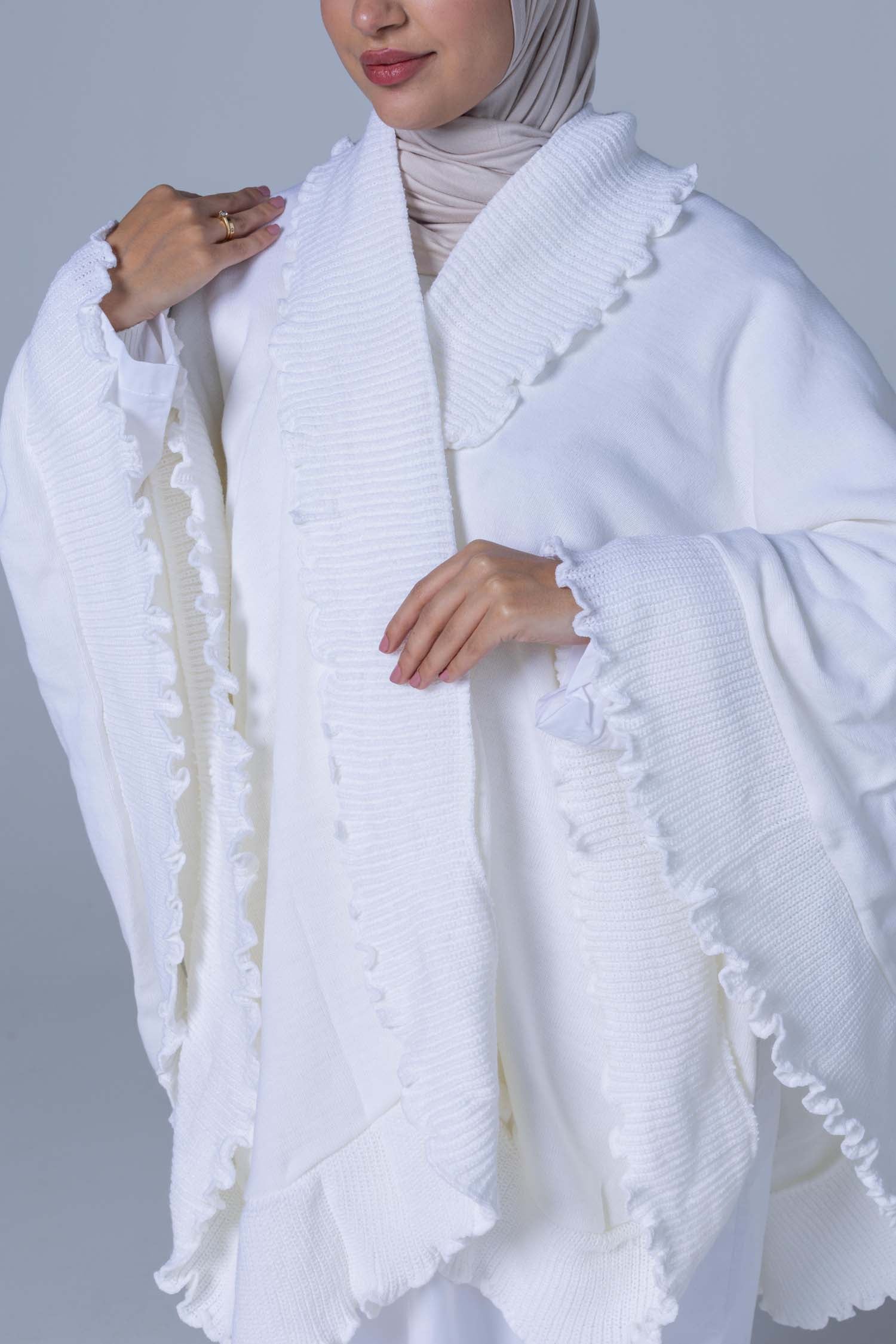 Premium Ihram Shawl -Soft Wool White
