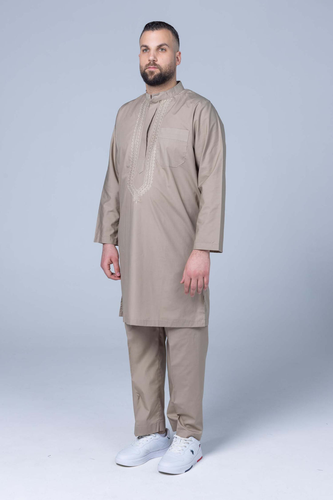 Premium Ihram Men 2 pc Set Poplin 100% Cotton -Beige