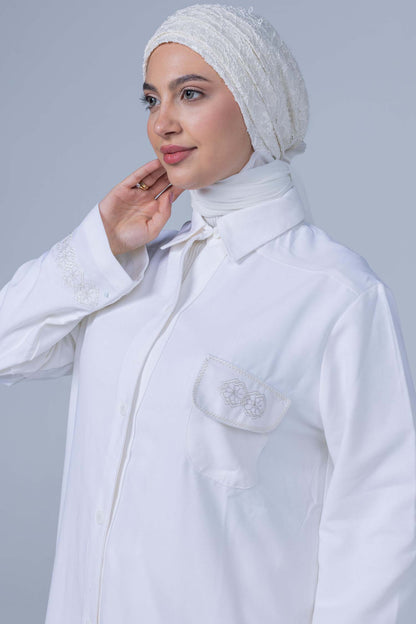 Daily Bonnet with Chiffon Shawl