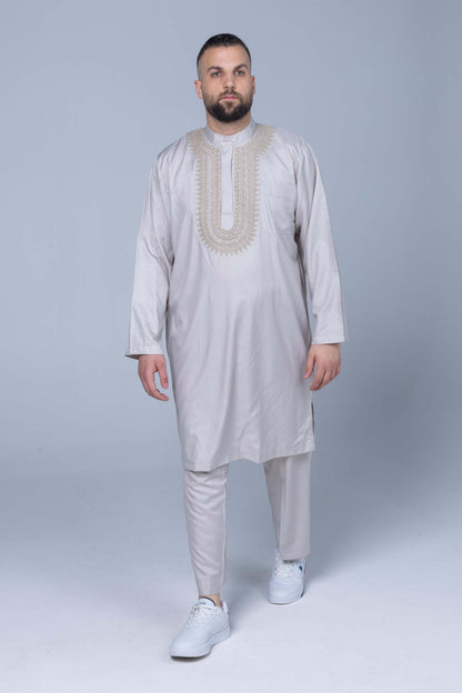 Comfort Ihram Men 2 pc Set Poplin 100% Cotton -Embroidered