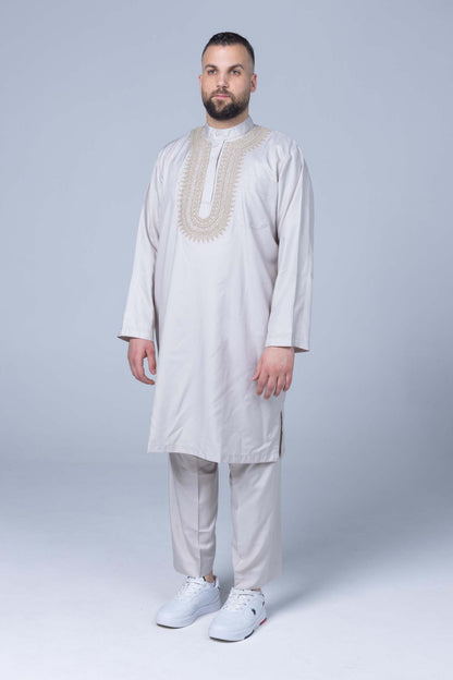 Comfort Ihram Men 2 pc Set Poplin 100% Cotton -Embroidered