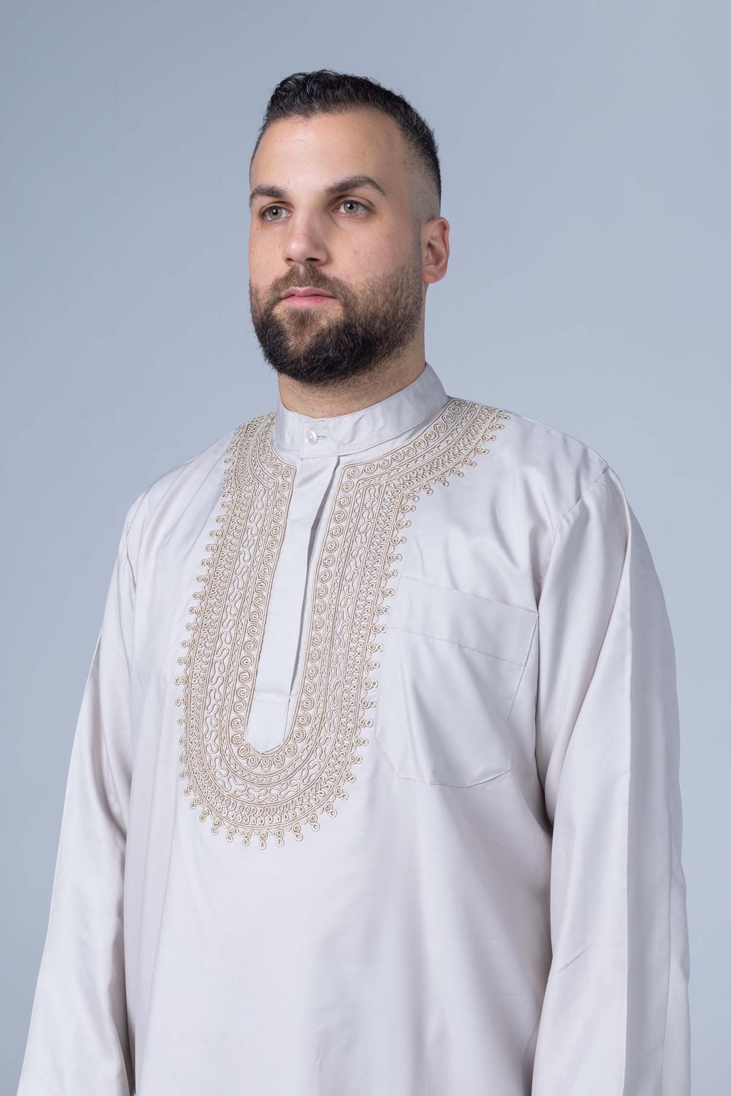 Comfort Ihram Men 2 pc Set Poplin 100% Cotton -Embroidered