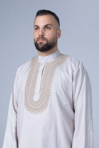 Comfort Ihram Men 2 pc Set Poplin 100% Cotton -Embroidered