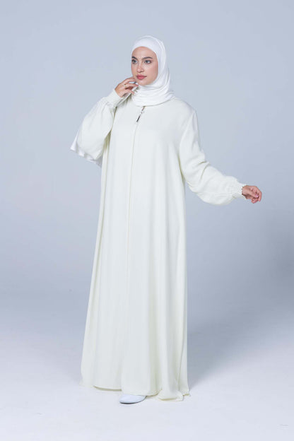 Luxury White Crepe Abaya