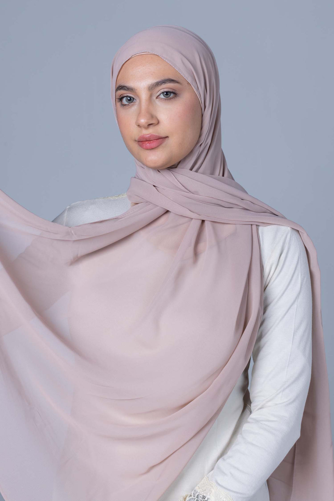 Cotton Hijab with attached crepe Foulard