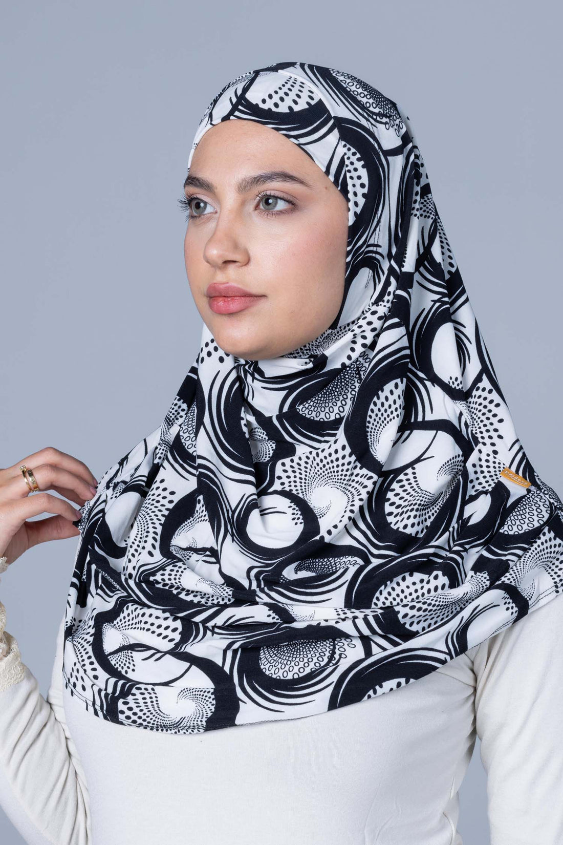 Premium Lycra Hijab 2 pc with soft Pleated draping