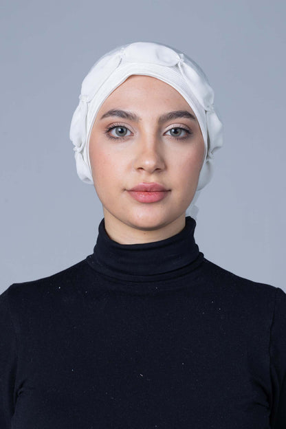 Soft Jersey Bonnet with Fabric Flower