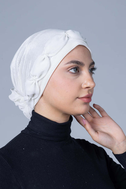 Soft Jersey Bonnet with Fabric Flower