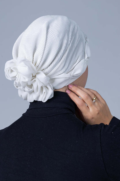 Soft Jersey Bonnet with Fabric Flower
