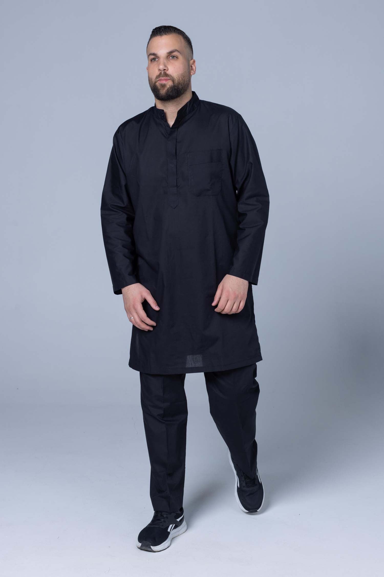 Comfort Ihram Men 2 pc Set Poplin 100% Cotton -Black