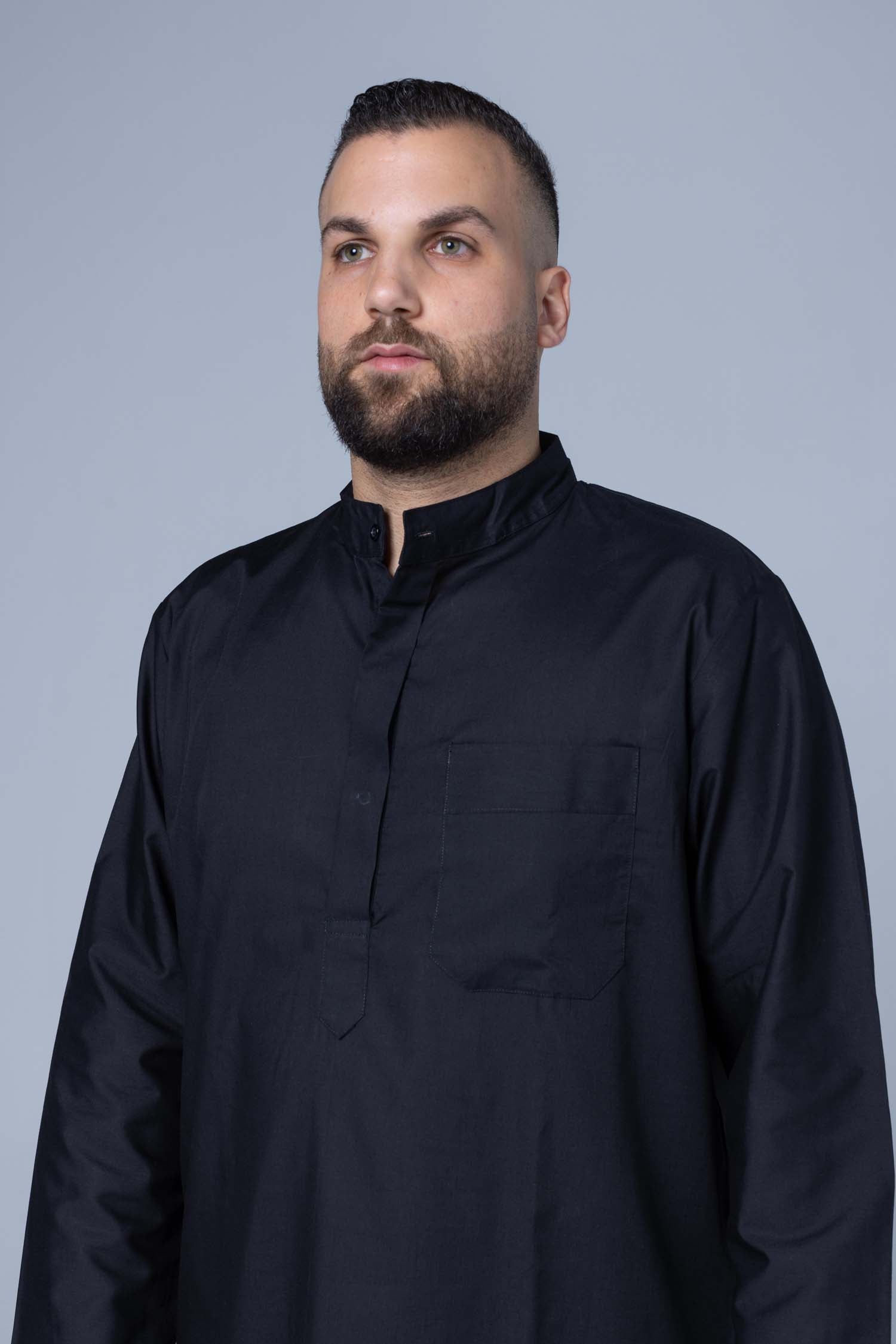 Comfort Ihram Men 2 pc Set Poplin 100% Cotton -Black