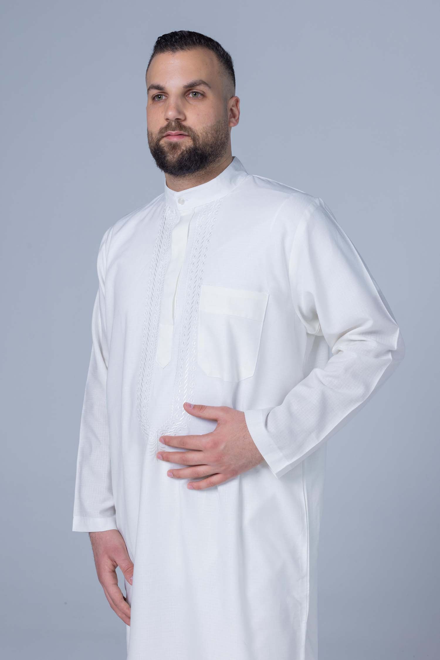 Men’s Ihram 2-Piece – Soft Cotton with Light Texture – Natural Off White