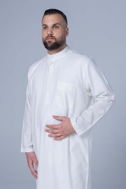 Men’s Ihram 2-Piece – Soft Cotton with Light Texture – Natural Off White
