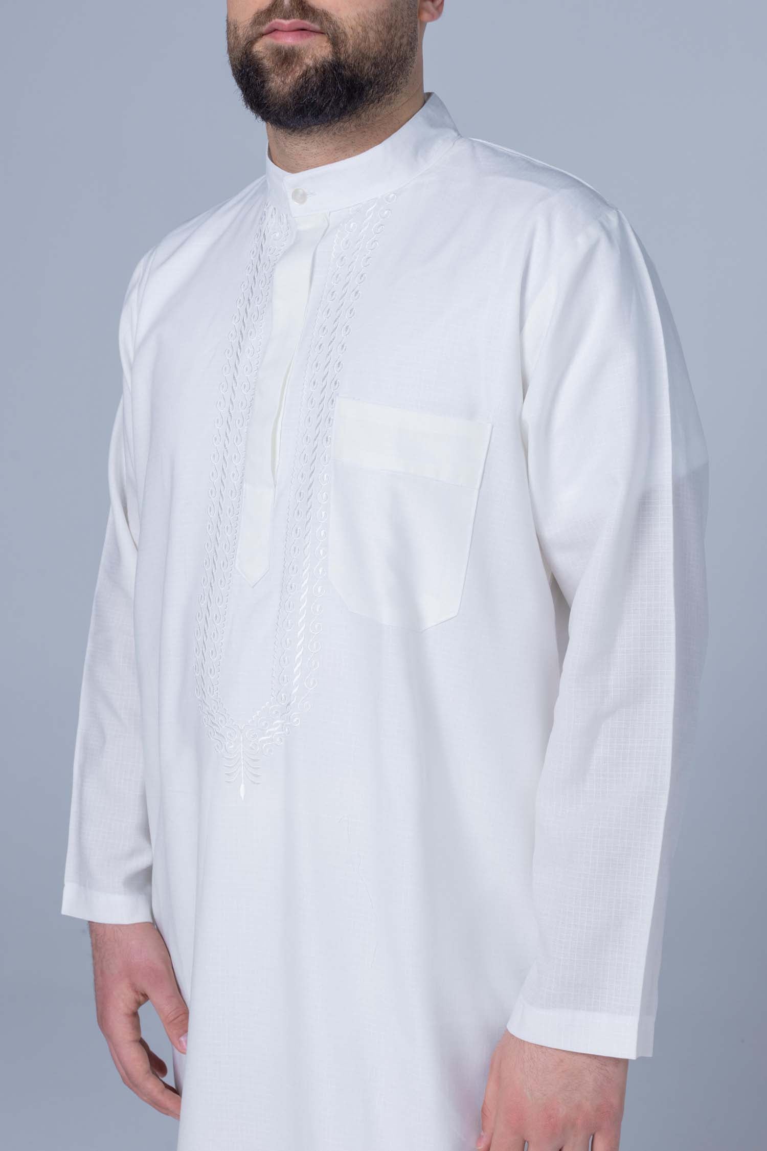 Men’s Ihram 2-Piece – Soft Cotton with Light Texture – Natural Off White